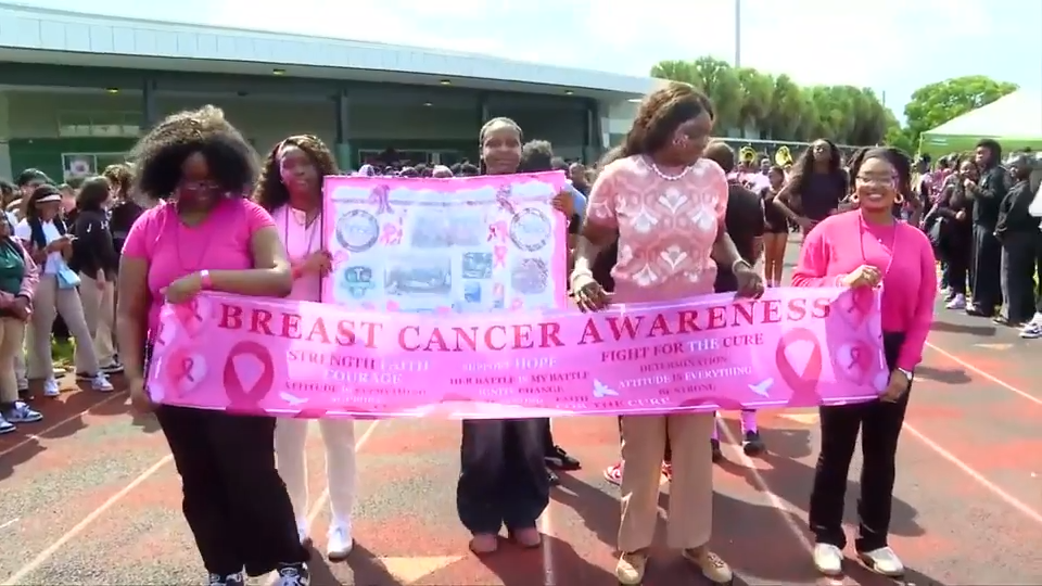 North Miami Senior High holds breast cancer walk to highlight importance of testing — WSVN 7 Miami-Dade, Miami Schools news